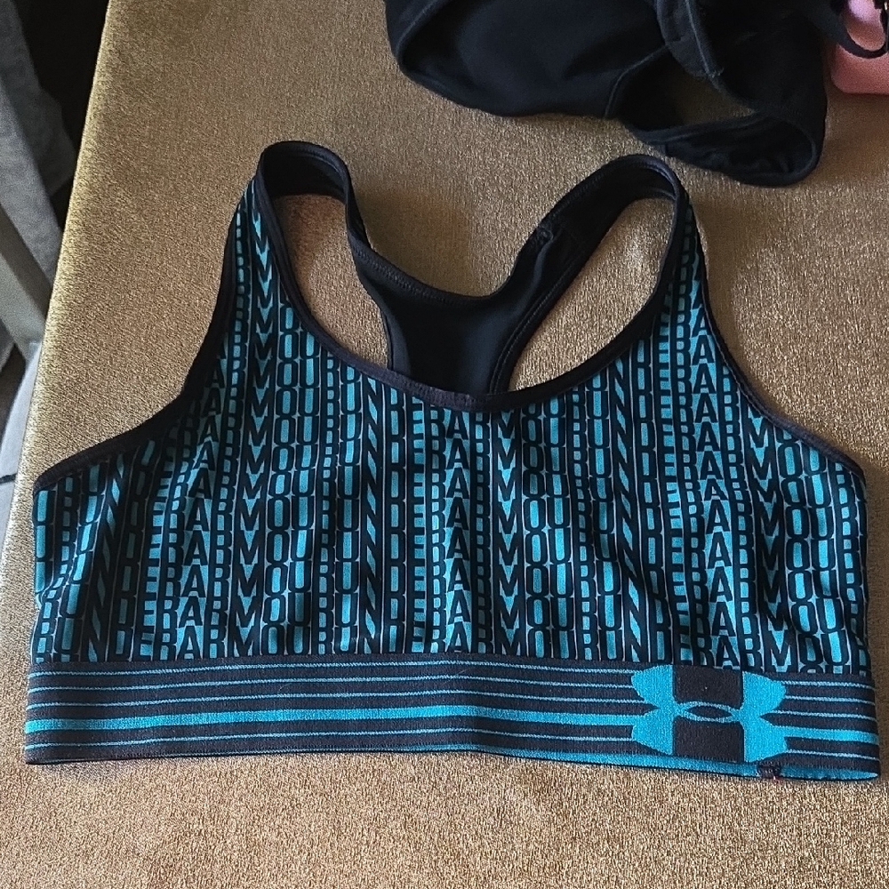 Under Armour Women's Teal and Black Sports Bra